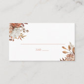 Elegant Waterverf Terracotta Floral Wedding Plaatskaartje (Voorkant)