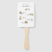 Elegant Waterverf tijdlijn en welkomstblauw Handwaaier (Voorkant)