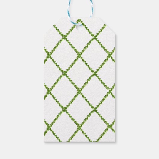 Elegant Waterverf Topiary Happy Pasen Cadeaulabel (Achterkant)