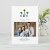 Elegant waterverf topiers Pasfoto Feestdagenkaart (Staand voorkant)