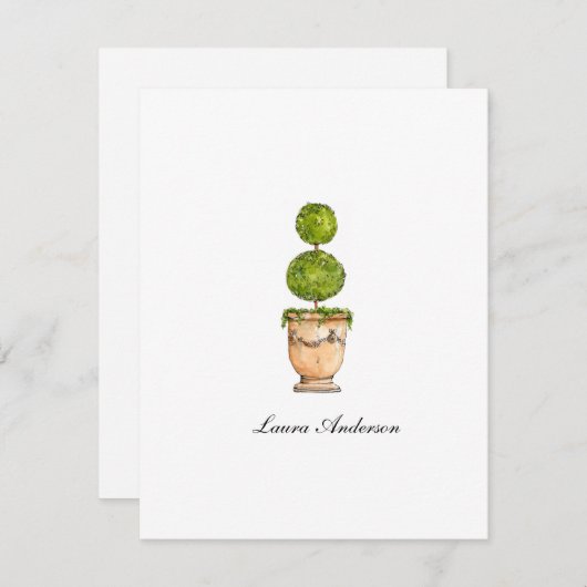 Elegant waterverf-topion voor platte briefkaart (Voorkant / Achterkant)