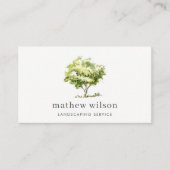 Elegant Waterverf Tree Lawnmos Lawn Care Visitekaartje (Voorkant)