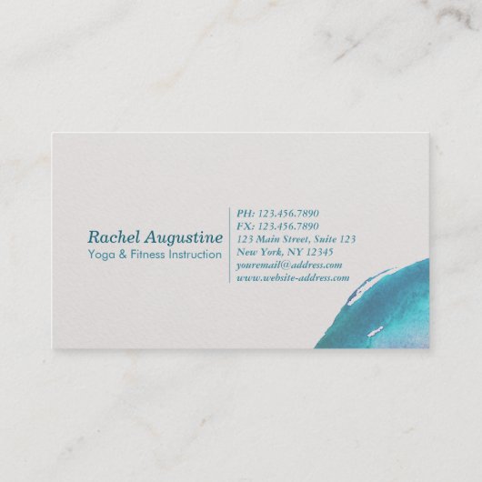 Elegant Waterverf Tree Yoga Meditation Instructor Visitekaartje (Achterkant)