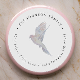 Elegant Waterverf Treurduif Retouradres Ronde Sticker