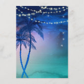 Elegant Waterverf Tropical Beach Wedding Informatiekaartje (Achterkant)