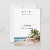 Elegant Waterverf Tropical Beach Wedding RSVP Kaartje (Voorkant)