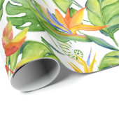 Elegant Waterverf Tropical Floral Pattern Cadeaupapier (Rol Hoek)