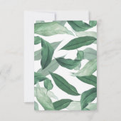 Elegant waterverf tropisch groen huwelijk RSVP kaartje (Achterkant)