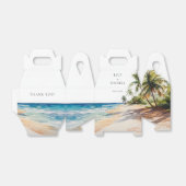 Elegant Waterverf Tropisch Strand Bruiloft Bedankdoosjes (Uitgevouwen)