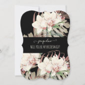 Elegant Waterverf Tropische Floral is Bridesmaid Kaart (Voorkant)