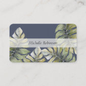 Elegant Waterverf Tropische Monstera Professional Visitekaartje (Voorkant)