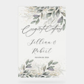 Elegant Waterverf trouwt op lofbetuigingen Acryl Bord (Voorkant)