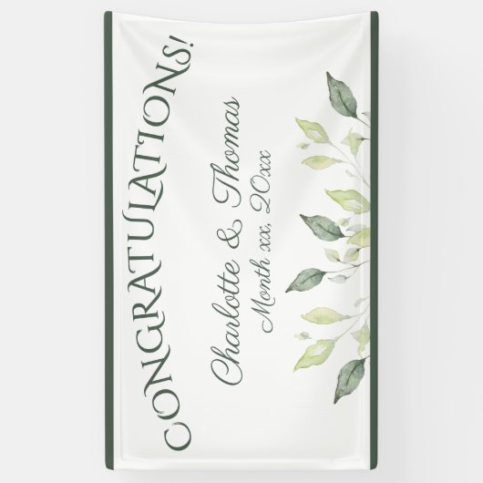 Elegant Waterverf trouwt op lofbetuigingen Spandoek (Verticaal)