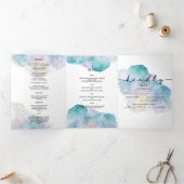Elegant waterverf trouwuitnodiging/menu/rsvp. drieluik uitnodiging (Binnen)