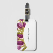 Elegant Waterverf Tulip Flowers Bagagelabel (Voorkant (verticaal))