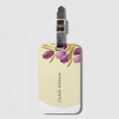 Elegant Waterverf Tulip Flowers Bagagelabel (Voorkant (verticaal))