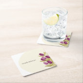 Elegant Waterverf Tulip Flowers Kartonnen Onderzetters (Insitu)