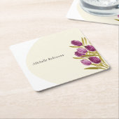 Elegant Waterverf Tulip Flowers Kartonnen Onderzetters (Schuin)