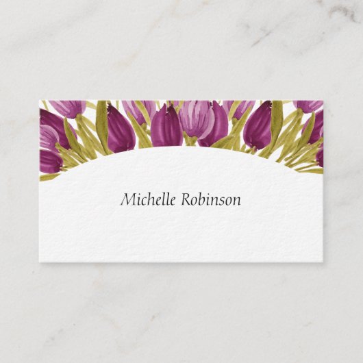Elegant Waterverf Tulip Flowers Professiona Visitekaartje (Voorkant)