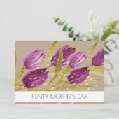Elegant Waterverf Tulip Flowers Professional Feestdagenkaart (Staand voorkant)