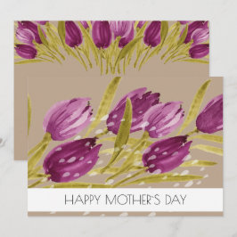 Elegant Waterverf Tulip Flowers Professional Feestdagenkaart