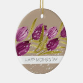 Elegant Waterverf Tulip Flowers Professional Keramisch Ornament (Rechts)