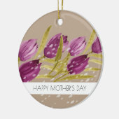 Elegant Waterverf Tulip Flowers Professional Keramisch Ornament (Links)