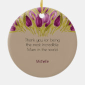 Elegant Waterverf Tulip Flowers Professional Keramisch Ornament (Achterkant)