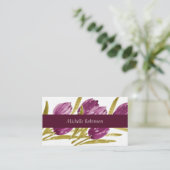 Elegant Waterverf Tulip Flowers Professional Visitekaartje (Staand voorkant)