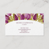Elegant Waterverf Tulip Flowers Professional Visitekaartje (Achterkant)
