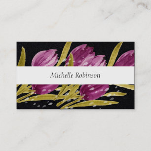 Elegant Waterverf Tulip Flowers Professional Visitekaartje
