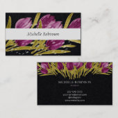 Elegant Waterverf Tulip Flowers Professional Visitekaartje (Voorkant / Achterkant)