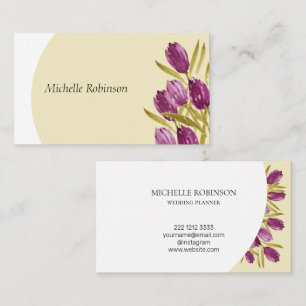 Elegant Waterverf Tulip Flowers Professional Visitekaartje