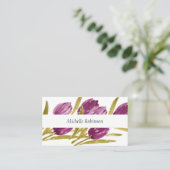 Elegant Waterverf Tulip Flowers Professional Visitekaartje (Staand voorkant)