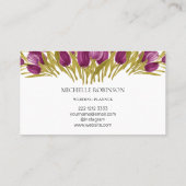 Elegant Waterverf Tulip Flowers Professional Visitekaartje (Achterkant)