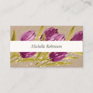 Elegant Waterverf Tulip Flowers Professional Visitekaartje