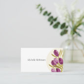 Elegant Waterverf Tulip Flowers Professional Visitekaartje (Staand voorkant)