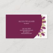 Elegant Waterverf Tulip Flowers Professional Visitekaartje (Achterkant)