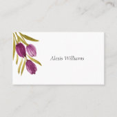 Elegant Waterverf Tulip Flowers Professional Visitekaartje (Voorkant)