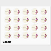 Elegant Waterverf Tulip Flowers Ronde Sticker (Vel)
