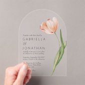 Elegant Waterverf Tulip Wedding Acryl Uitnodigingen (Insitu (Draagbaar))