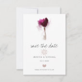 Elegant Waterverf Tulp Flower Heart Wedding Save The Date (Voorkant)