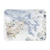 Elegant Waterverf Typography Greenery Snow Magneet (Horizontaal)