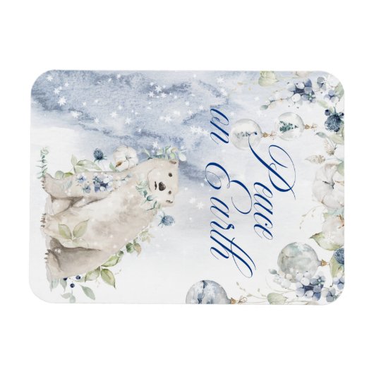 Elegant Waterverf Typography Greenery Snow Magneet (Horizontaal)