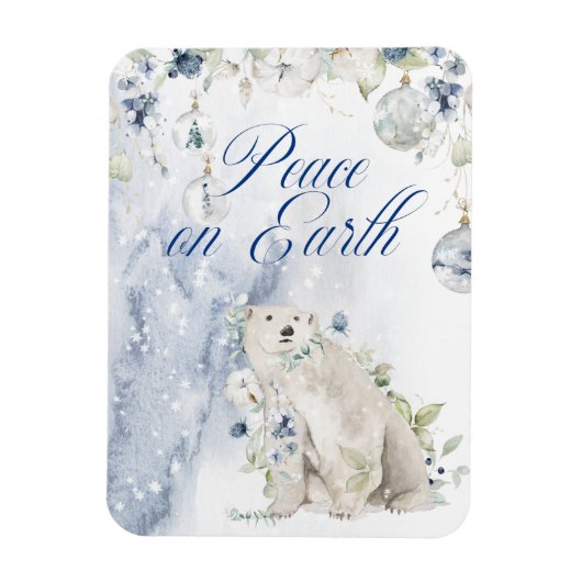 Elegant Waterverf Typography Greenery Snow Magneet (Verticaal)