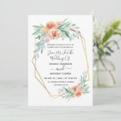 Elegant waterverf-uitnodiging, rsvp & receptie in kaart (Staand voorkant)