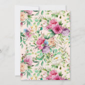 Elegant Waterverf Unicorn Chic Floral Baby shower Kaart (Achterkant)