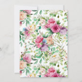 Elegant Waterverf Unicorn Chic Floral Baby shower Kaart (Achterkant)