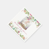 Elegant Waterverf Unicorn Chic Floral Baby shower Servet (Hoek)