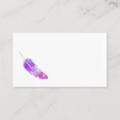 elegant waterverf veer blauw en paars visitekaartje (Achterkant)